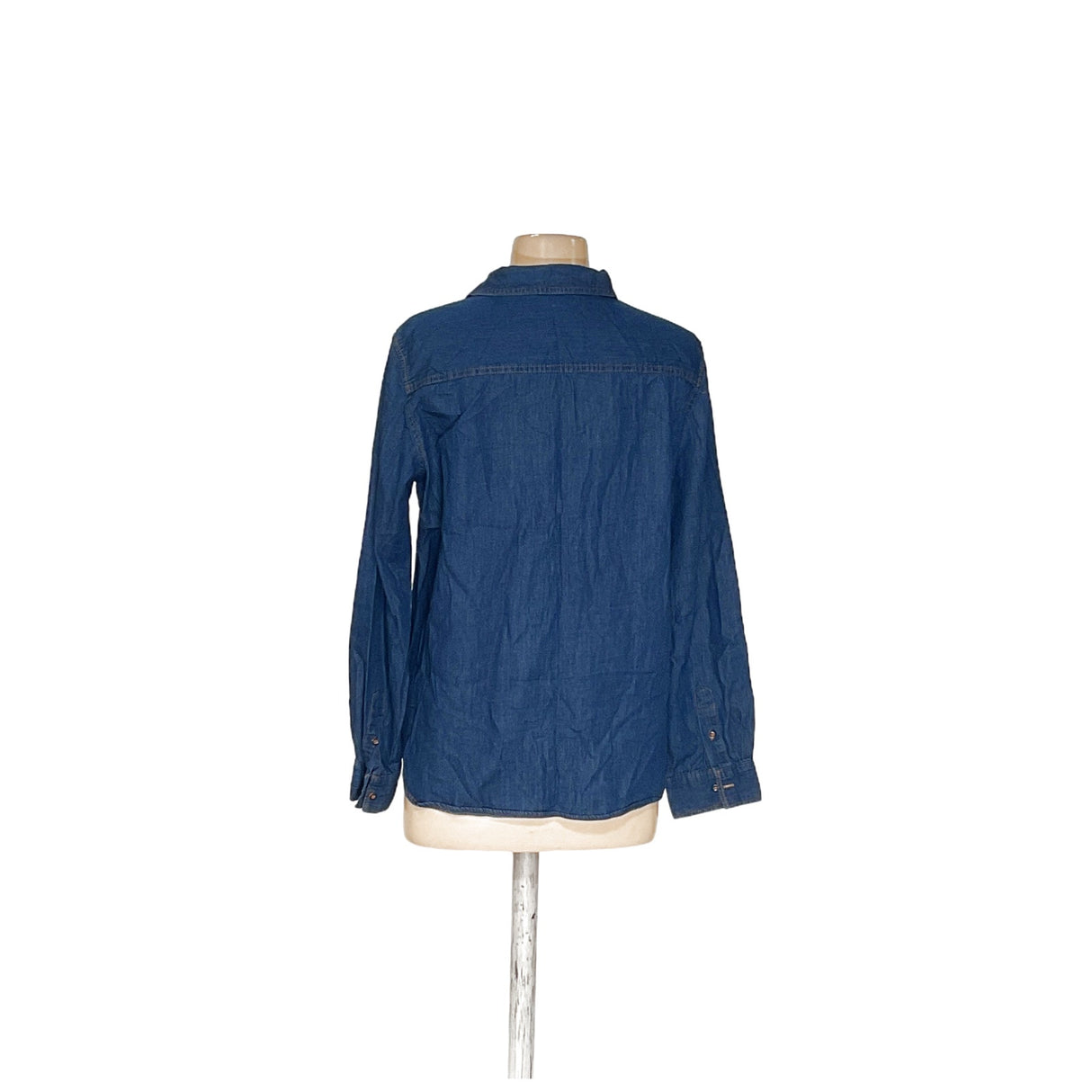 ZARA Blue Button-Up Top Women's L