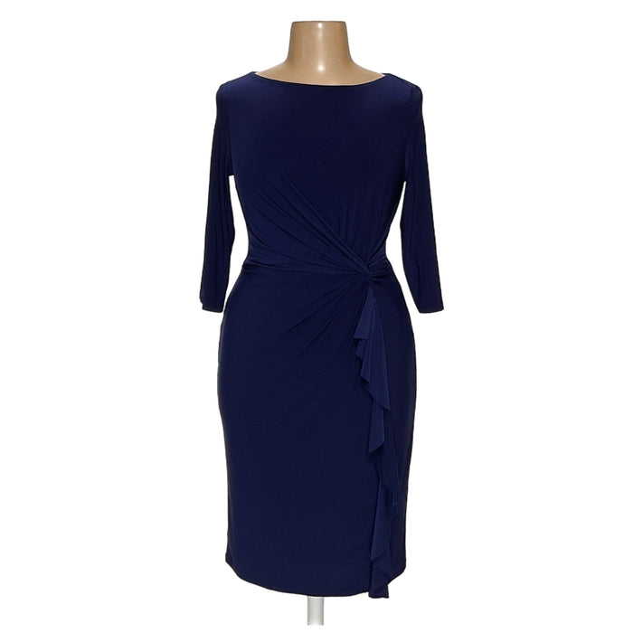 Lauren Ralph Lauren Women's Blue A-Line Midi Dress