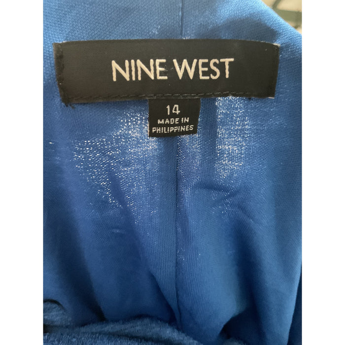 Nine West Blue Midi Shift Dress Size 14