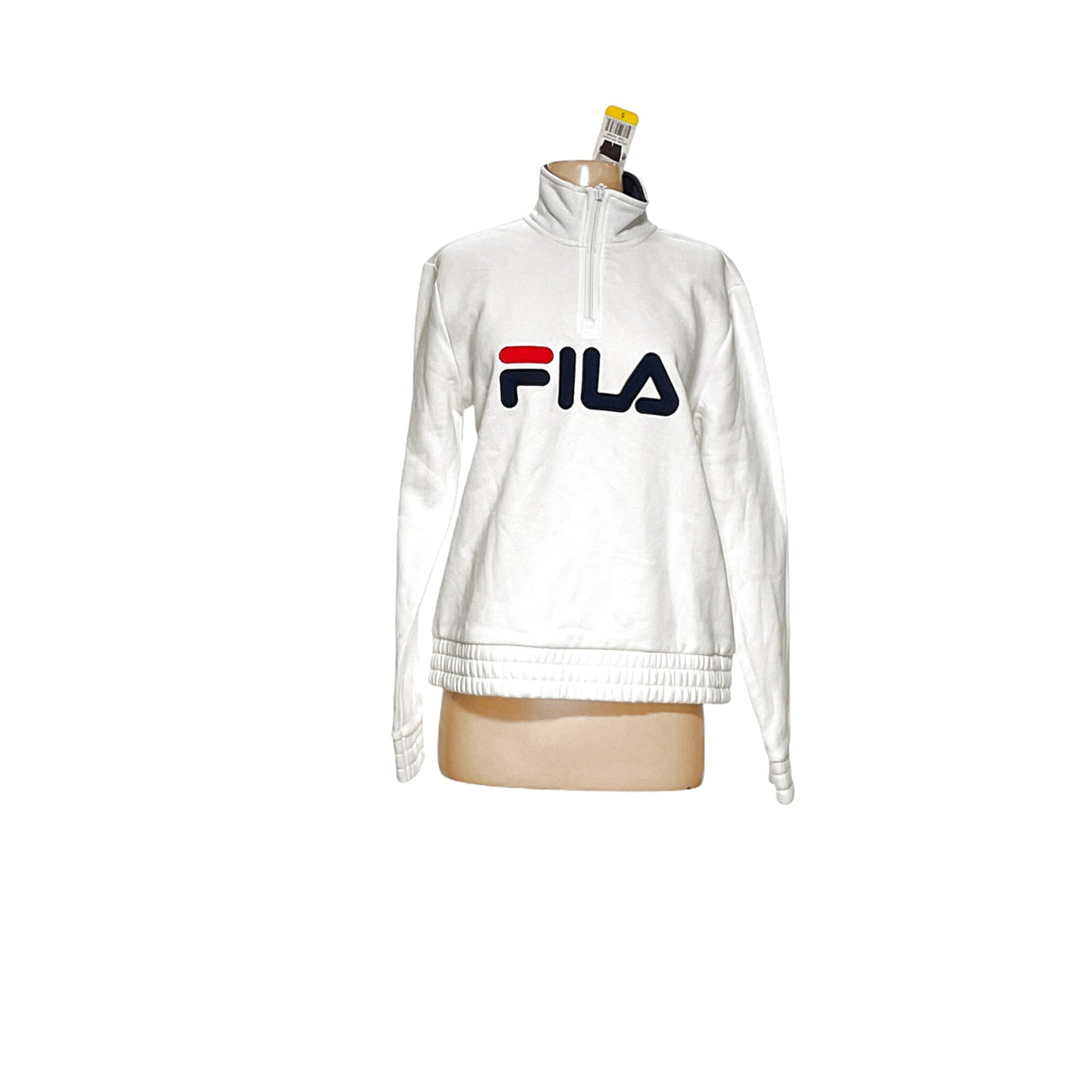 Fila White Henley Sweatshirt Size S