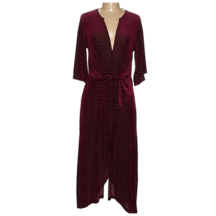 ZARA Red Wrap Midi Dress