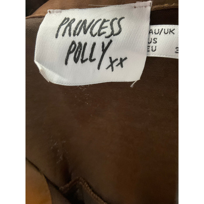 Princess Polly Women's Brown Button-Up Top - Size 4