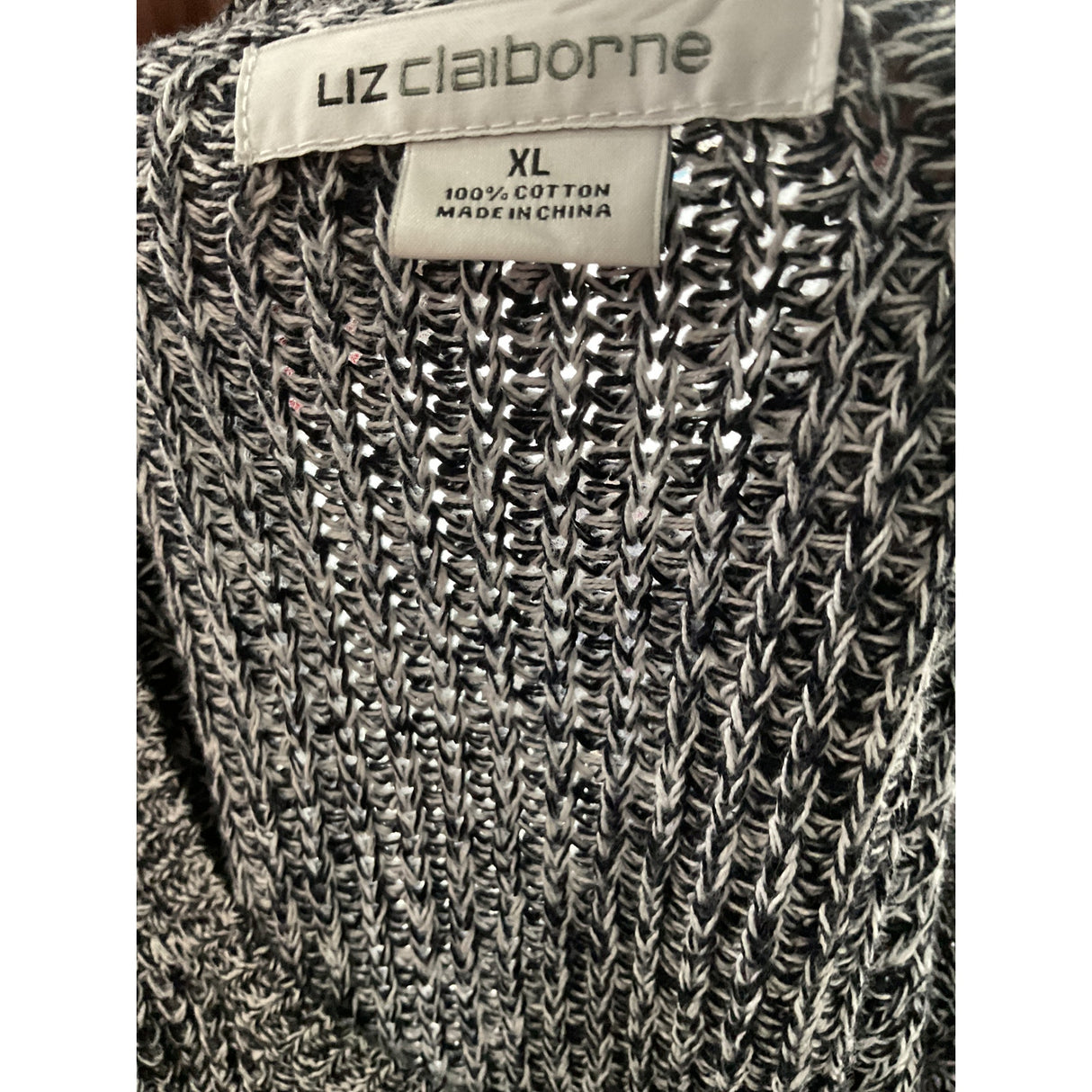 Liz Claiborne Gray Cotton Pullover Sweater XL