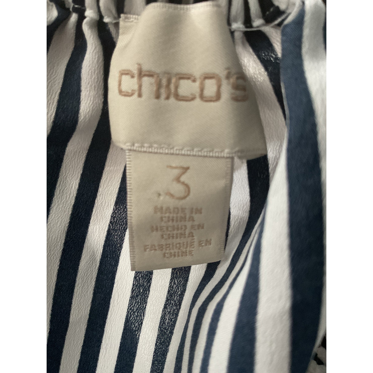 Chico's Multicolor Striped Blouse (Size 3)