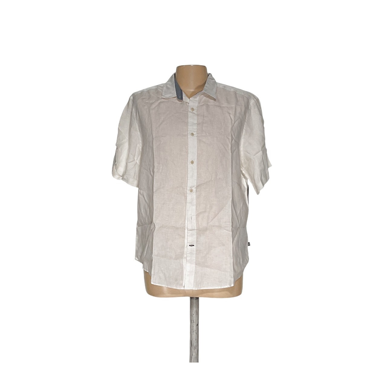 Nautica White Linen Dress Shirt XL