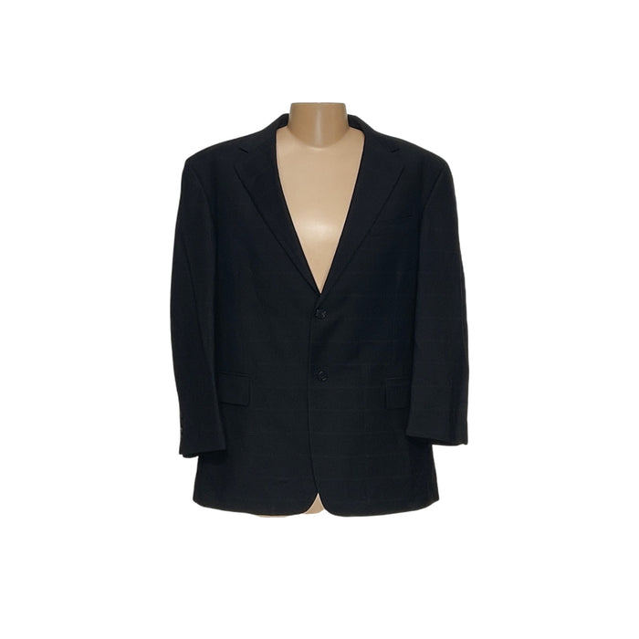 Oscar de la Renta Men's Wool Blazer - Blue, XXL