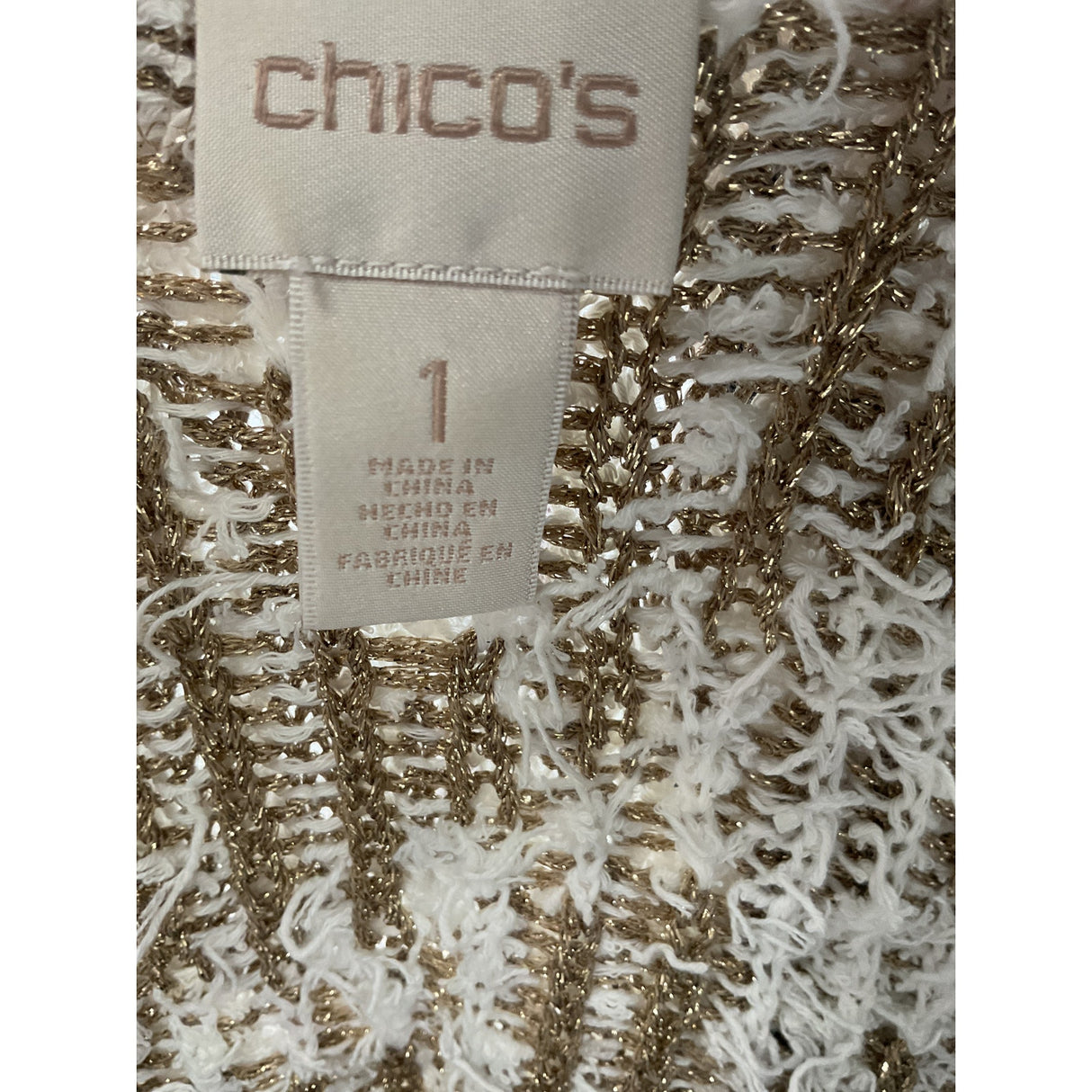 Chico's White Cotton Cardigan - Size 1