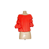 CeCe Women's Orange Chiffon Blouse