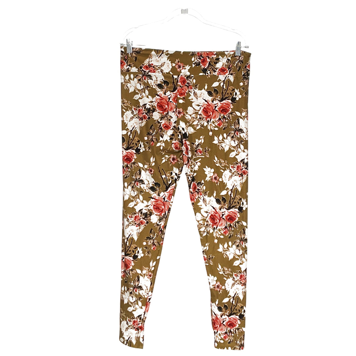 Lularoe Green Floral Activewear Leggings