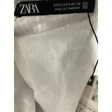 ZARA Silver Sequin Mesh Blouse - Women's S