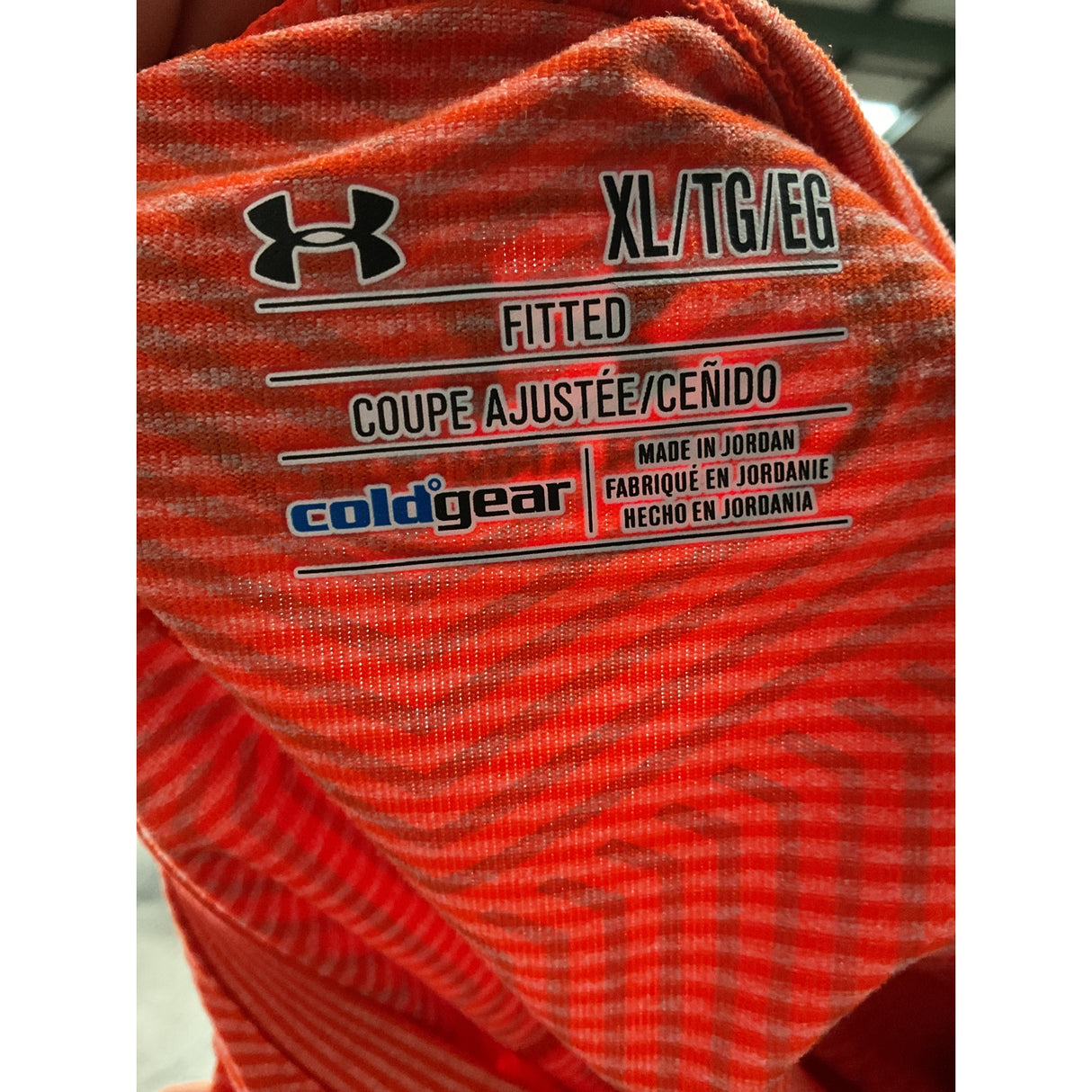 Men's Under Armour Striped Activewear Top in Orange XL