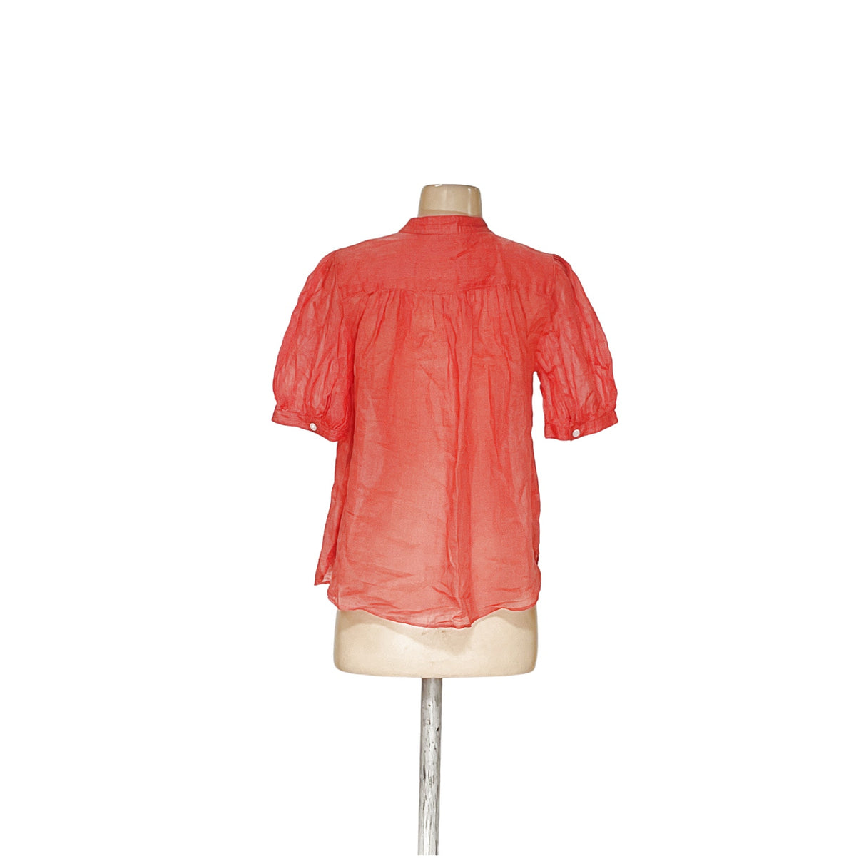 Banana Republic Orange Ramie Button-Up Top, Size S