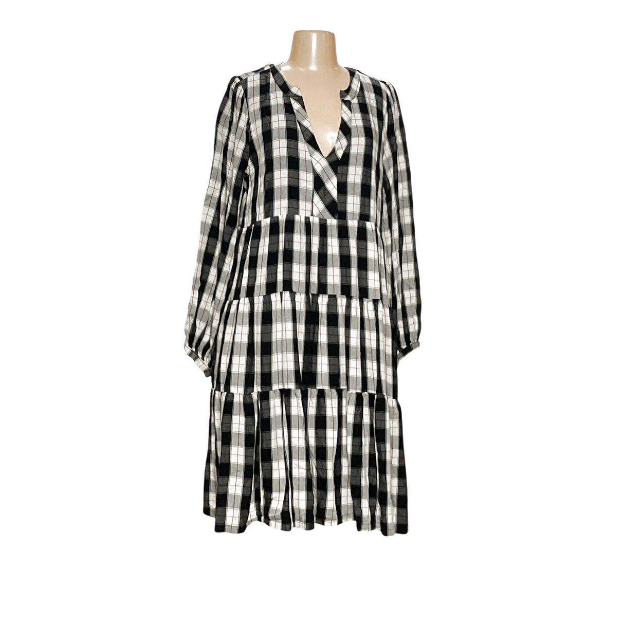 Maeve Black Plaid Shift Dress