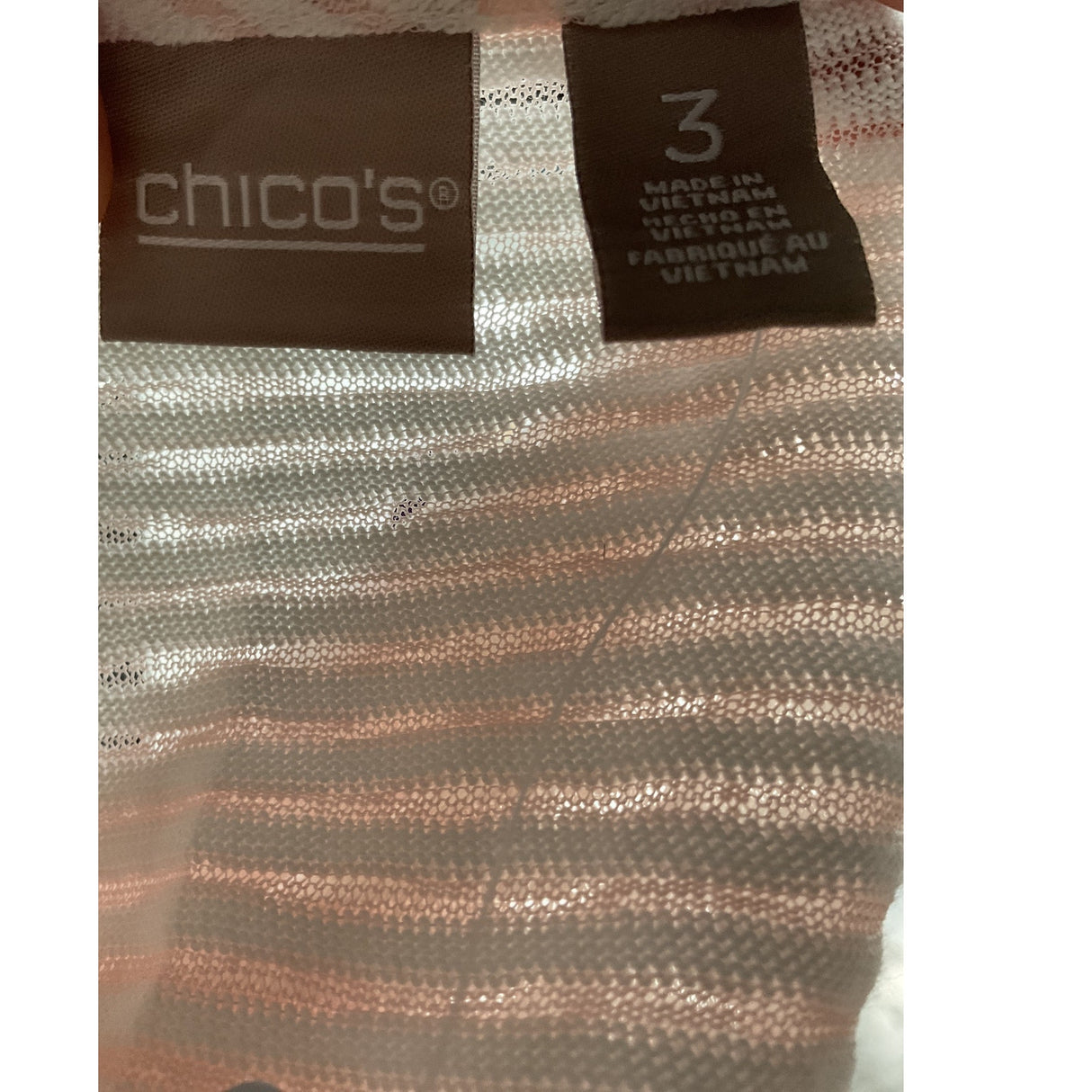 Chico's Multicolor Striped T-Shirt - Size 3