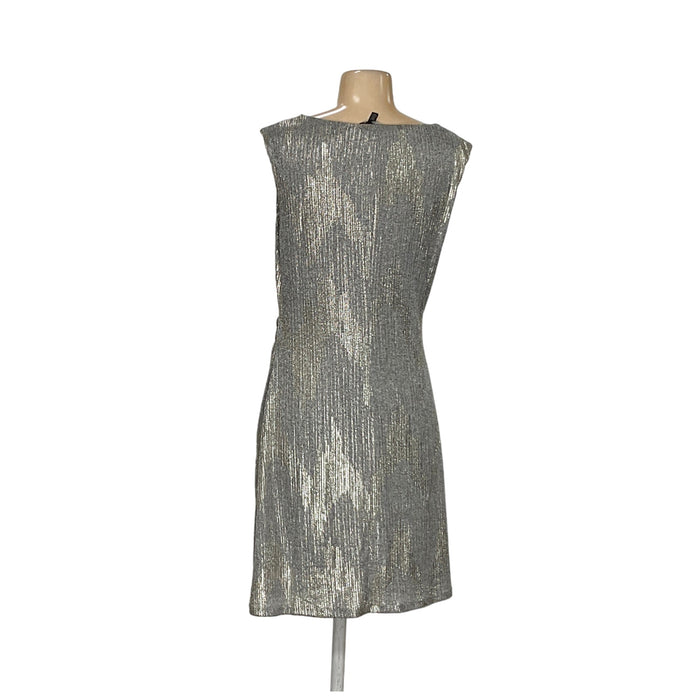 WHBM Silver Shift Dress - Size 8