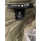 TORRID Green Button-Up Top, Size 2