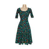 Lularoe Green Floral A-Line Dress