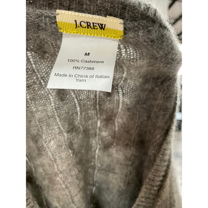 J. CREW Gray 100% Cashmere Cardigan - Women's M