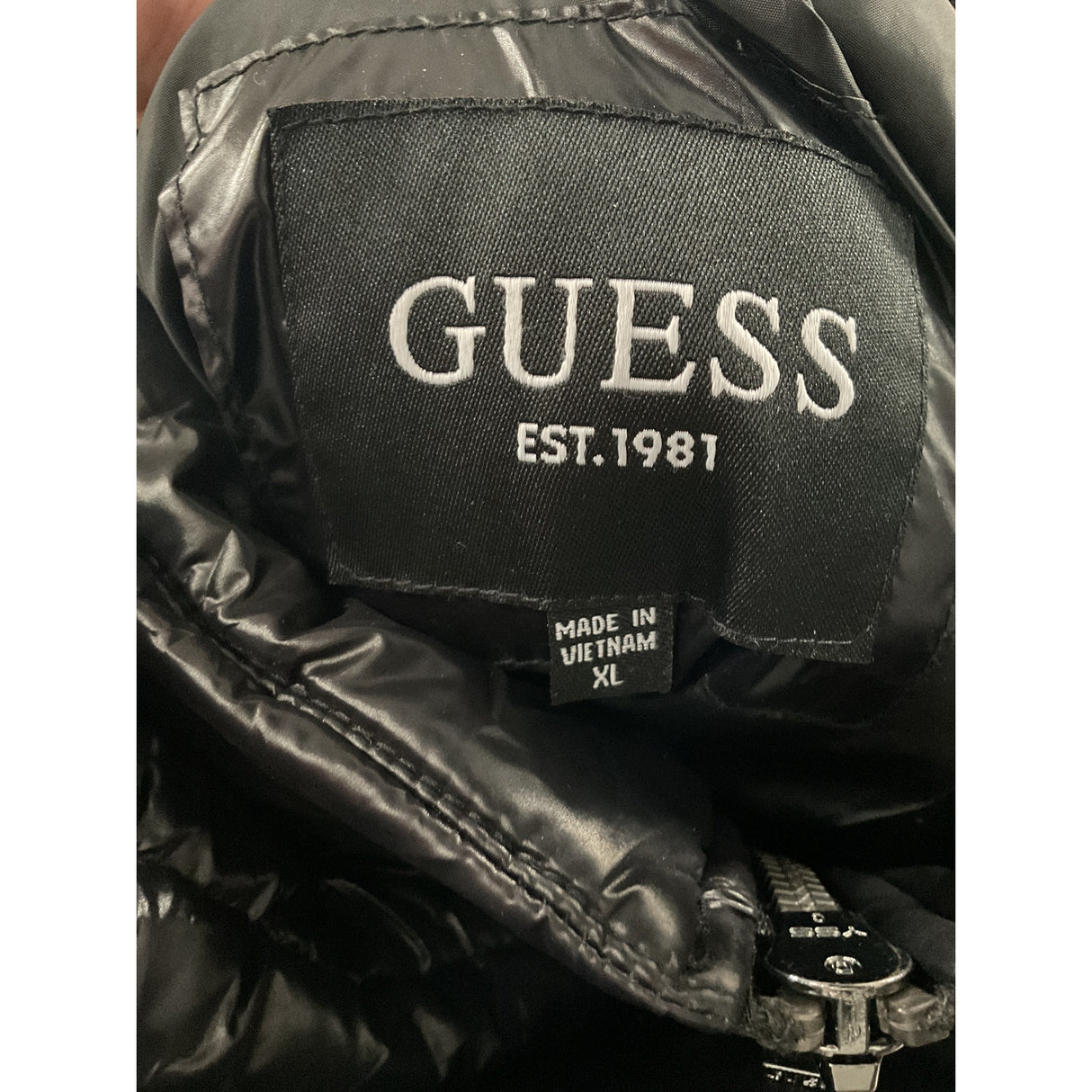 GUESS Women's Quilted Jacket - XL, Black