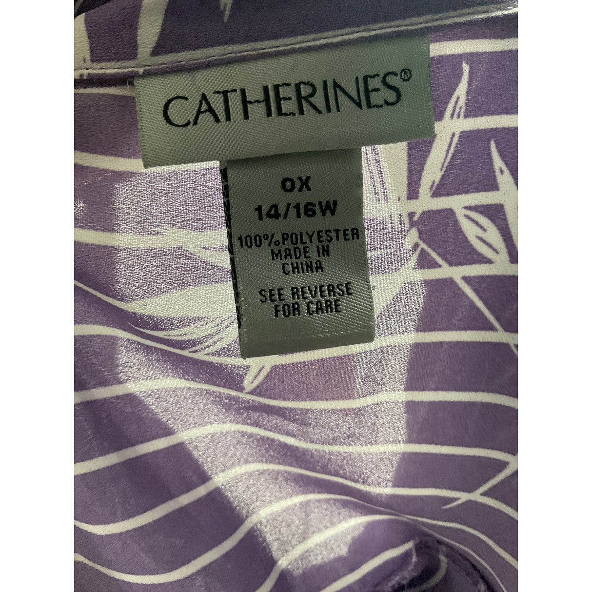 Catherines Purple Plaid Button-Up Top