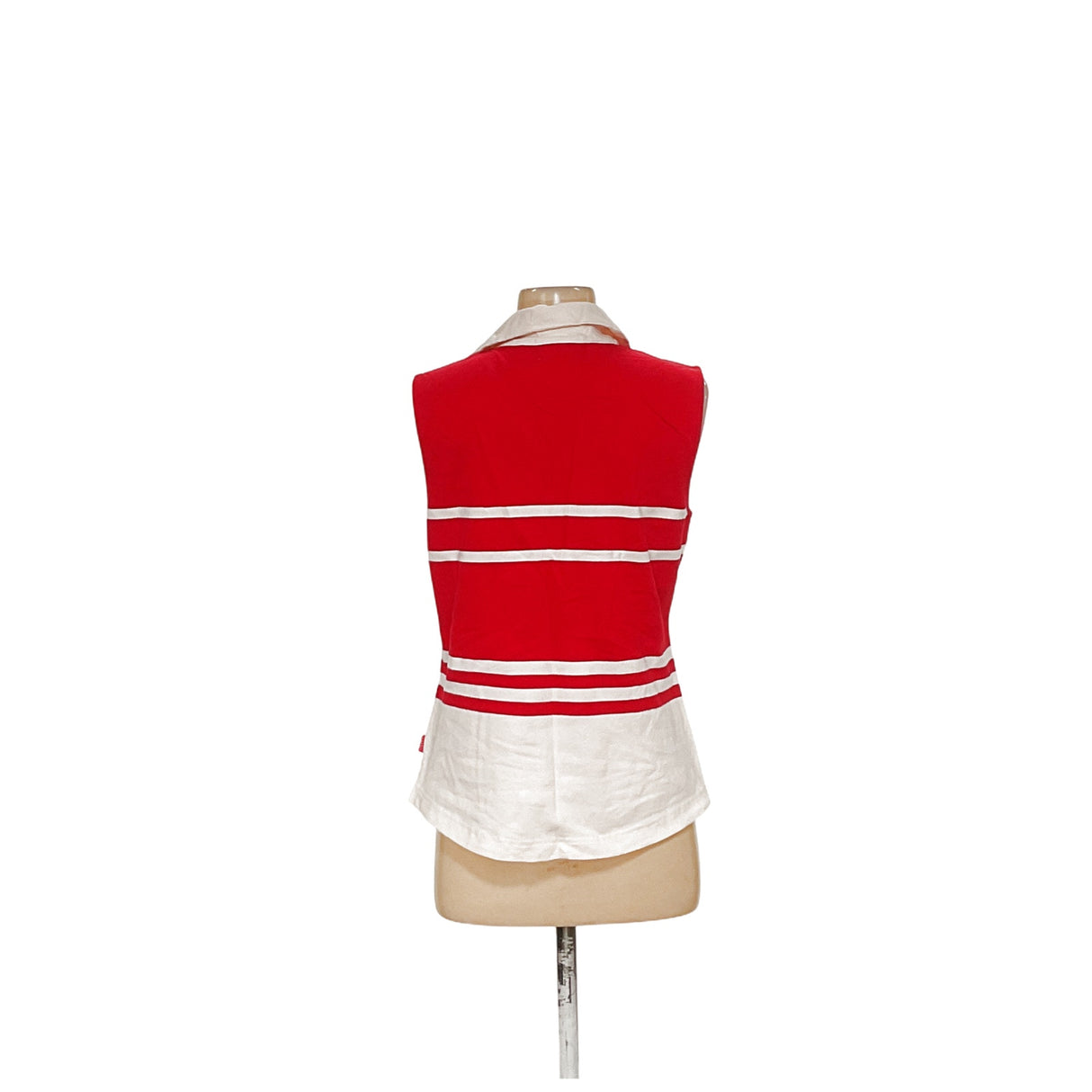 Liz Claiborne Red Striped Cotton Polo Shirt, Women's M