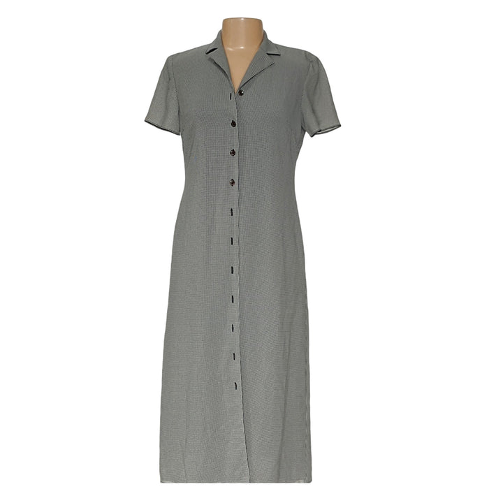 Talbots Gray 100% Cotton Midi Shirt Dress