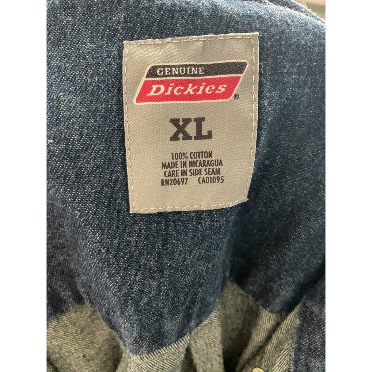 Dickies Blue Men's Long Sleeve Button-Up XL Shirt