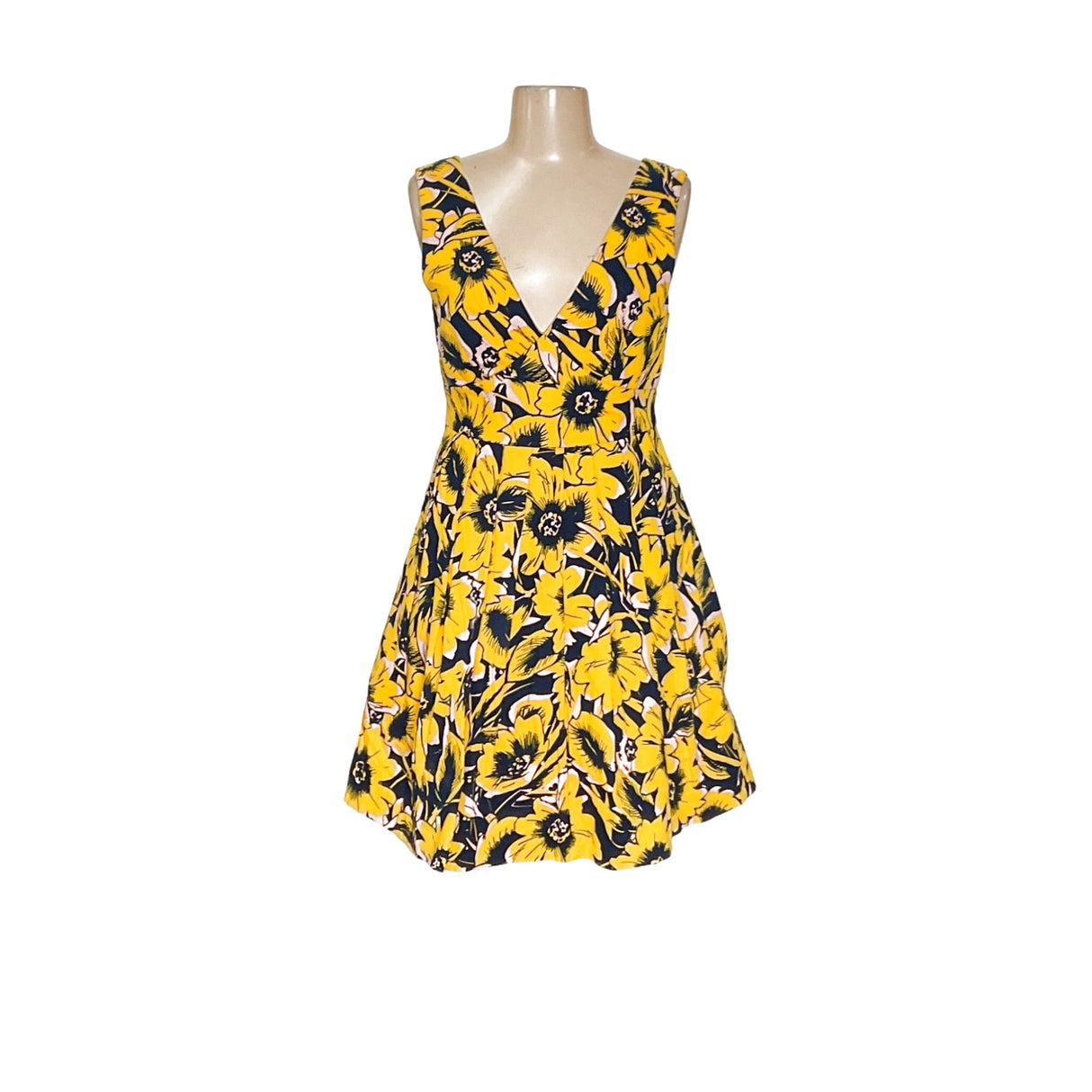 J. Crew Yellow Floral Wrap Dress