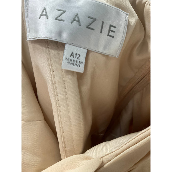 Azazie Cream Maxi Dress - Size A12