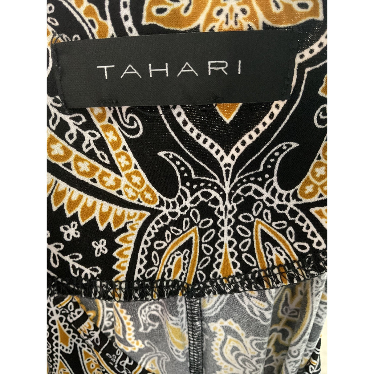 Tahari Multicolor Damask Midi Shift Dress