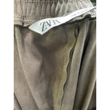 ZARA Brown Velvet Striped Jogger Pants