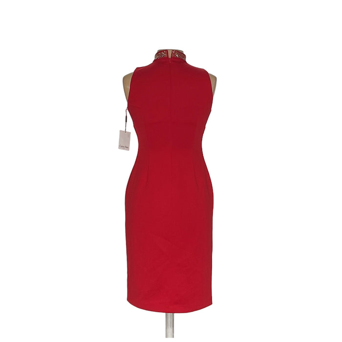 Calvin Klein Red Sheath Midi Dress - Size 6