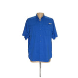 Columbia Blue Men's Short Sleeve Button-Up Shirt