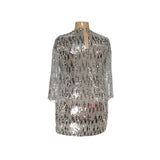 ZARA Silver Sequin Mesh Blouse - Women's S