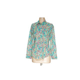 J. Crew Green Floral Button-Up