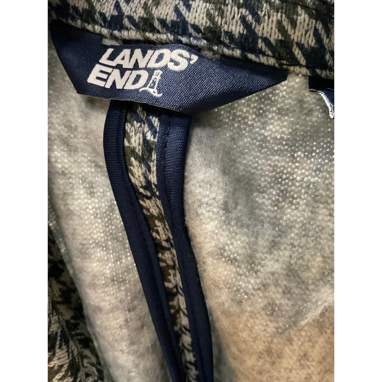 Lands' End Multicolor Houndstooth Blazer