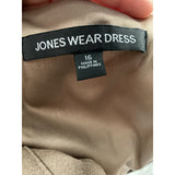 Jones NY Brown A-Line Midi Dress 16 100% Cotton