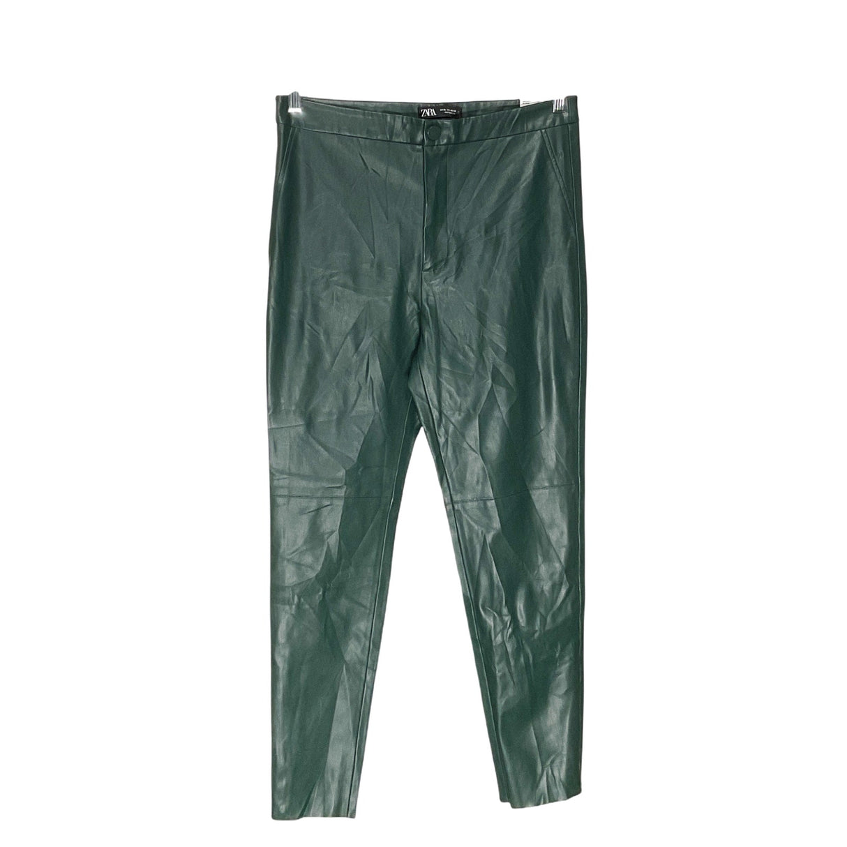 ZARA Women's Green Faux Leather Skinny Pants