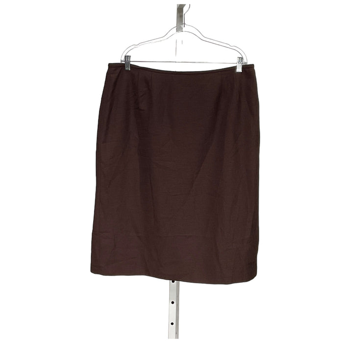 Le Suit Brown A-Line Skirt - Size 18