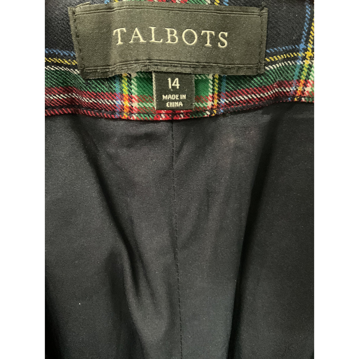 Talbots Green Plaid Wool Pants - Women's Size 14