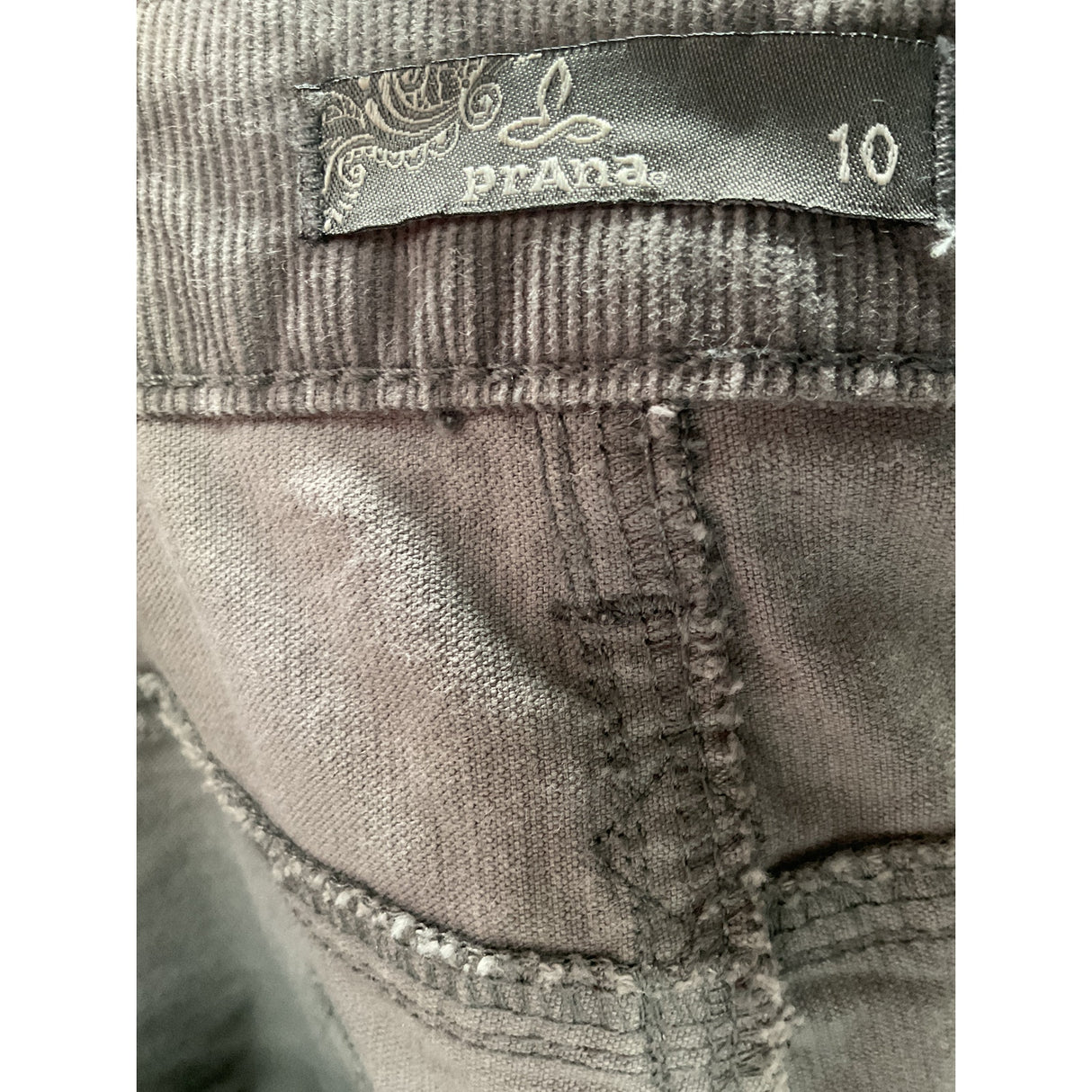 PrAna Gray Corduroy Pants Size 10