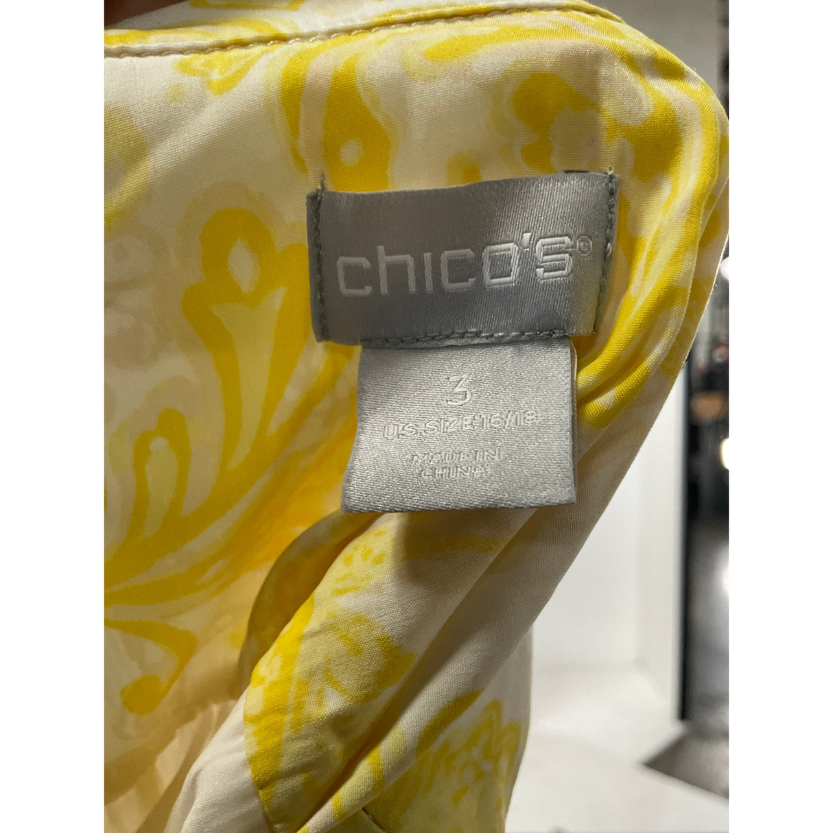 Chico's Yellow Plus Shift Midi Dress