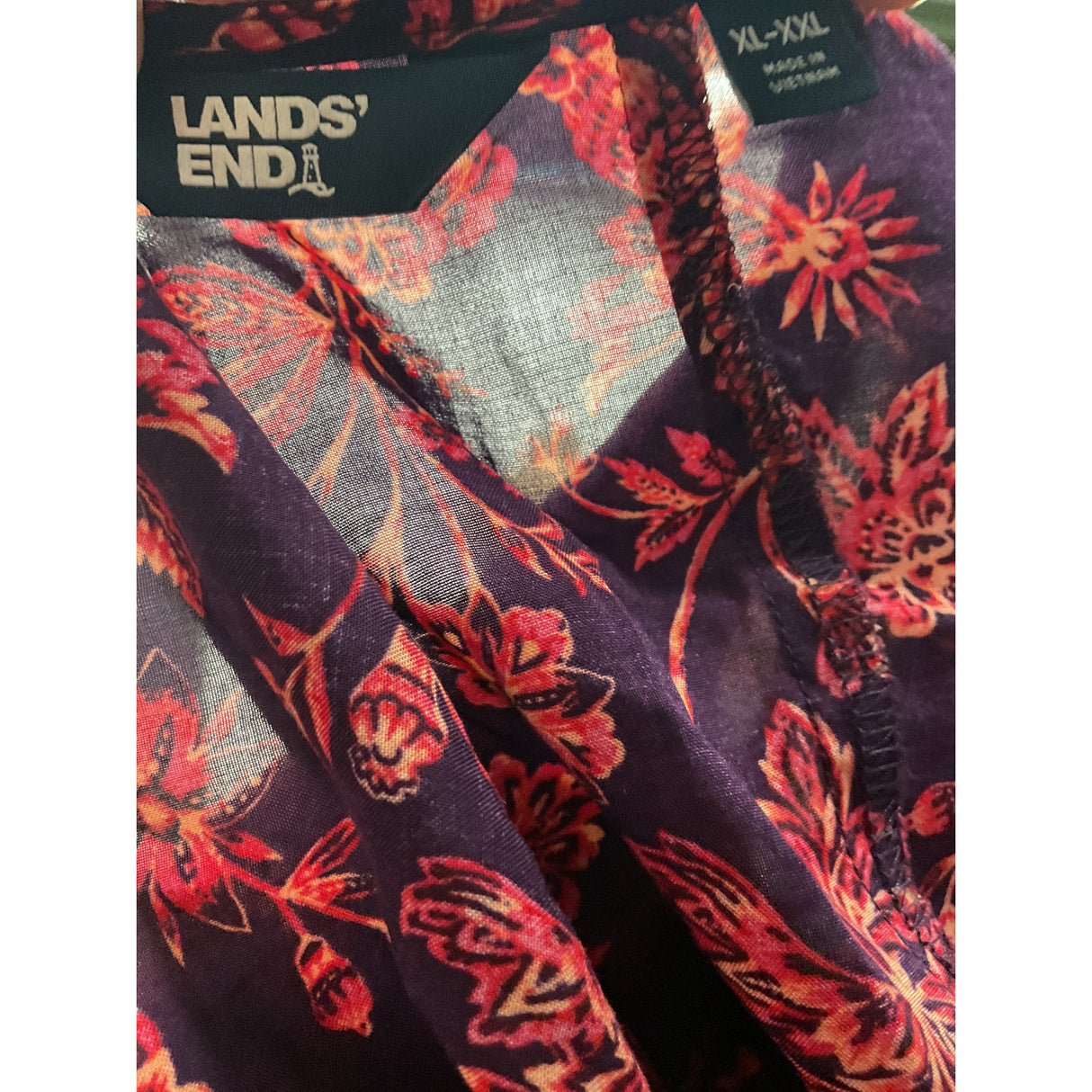 Lands' End Floral Blouson Dress XL-XXL