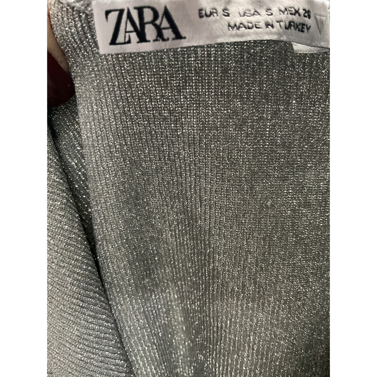 ZARA Silver Metallic Blouse S