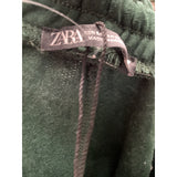 ZARA Green A-Line Midi Skirt M