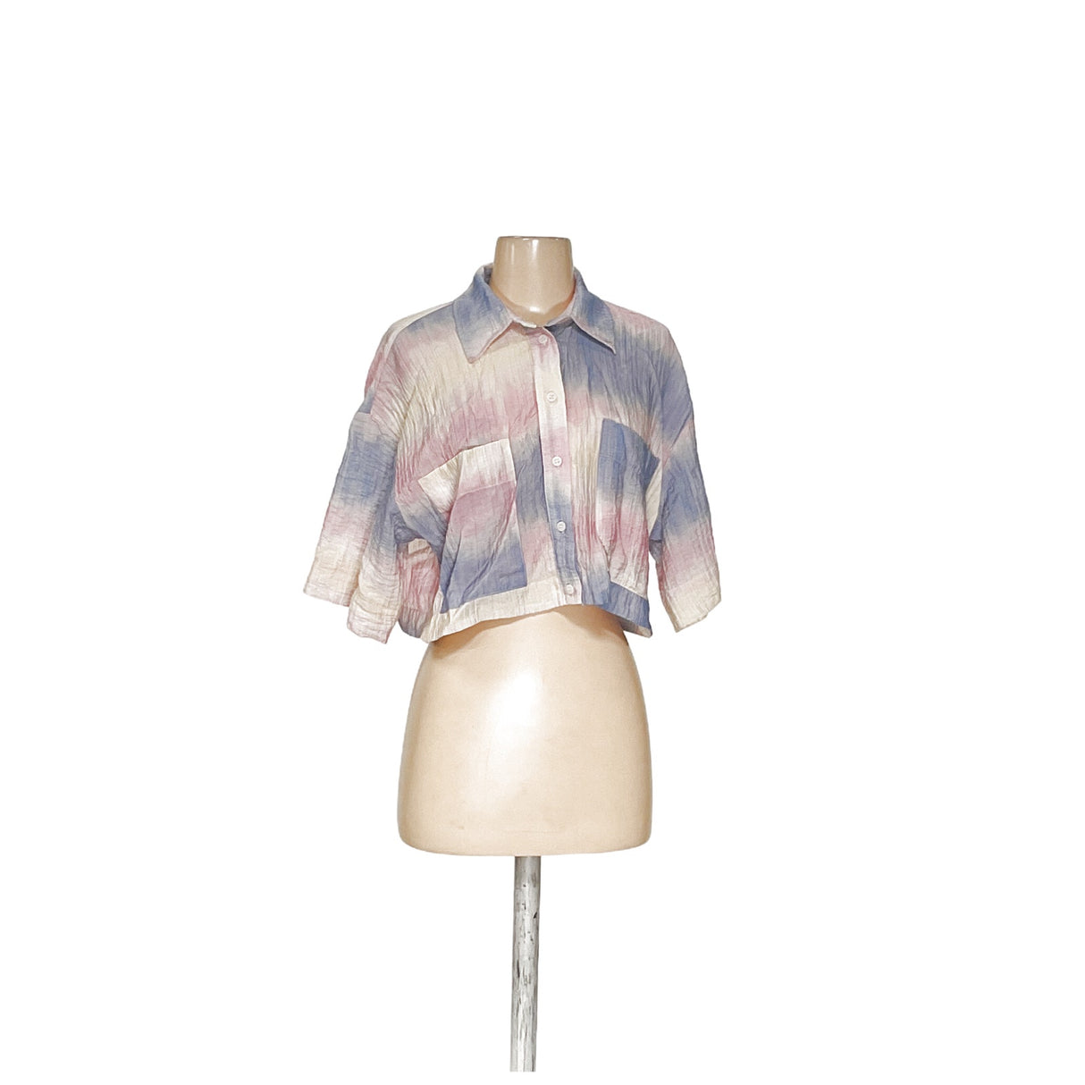 ZARA Multicolor Ombre Button-Up Top