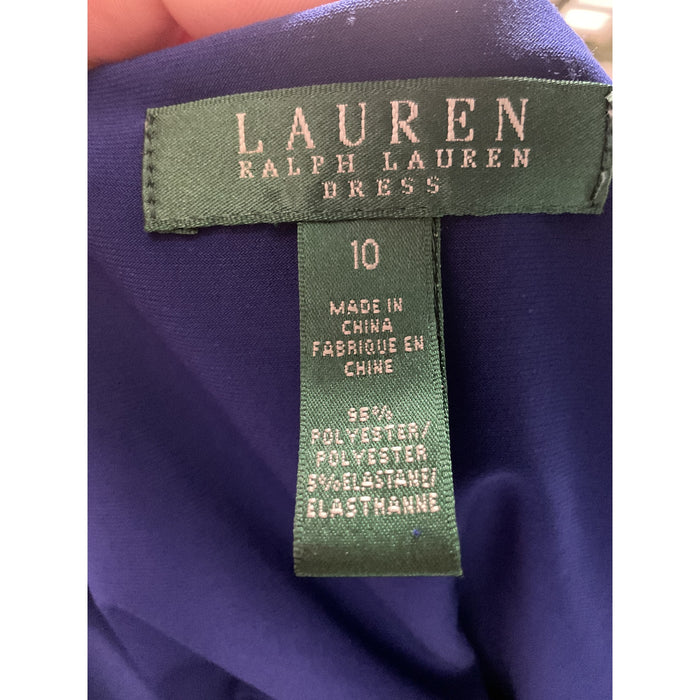 Lauren Ralph Lauren Blue A-Line Midi Dress