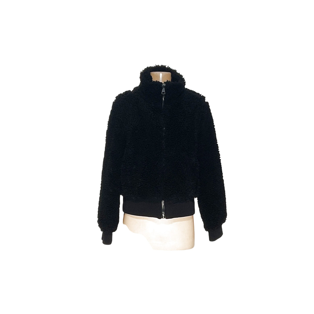 ZARA Black Sherpa Sweater - Size S