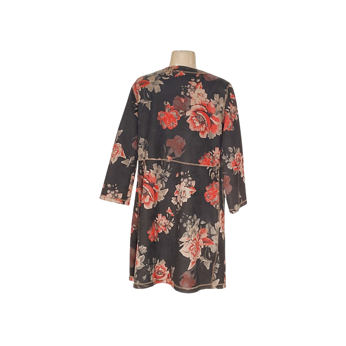 Tahari Black Floral Velvet XS Overcoat