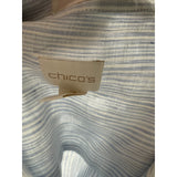 Chico's Multicolor Linen Button-Up Top - Women's Size 3